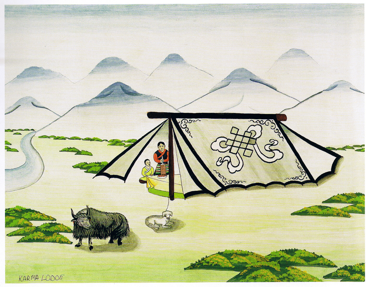 "Churning Tea in Tibet" by Karma Lodoe, Tibetan Homes Foundation