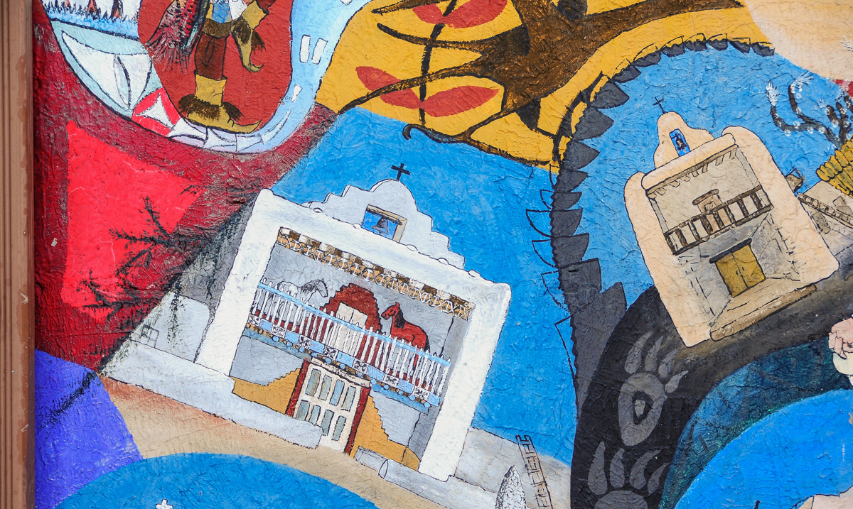 Pueblo Mission Churches Mural 2, detail