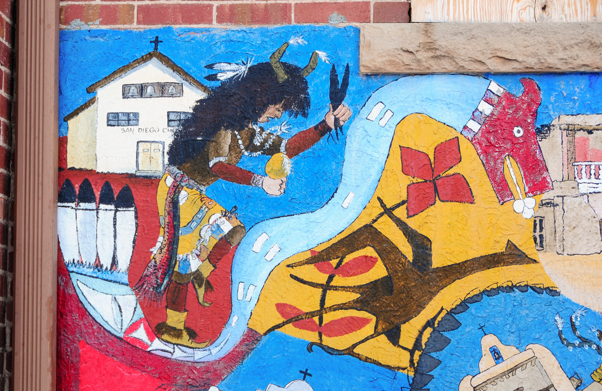 Pueblo Mission Churches Mural 2, detail