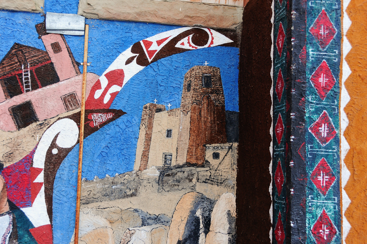 Pueblo Mission Churches Mural 1, detail