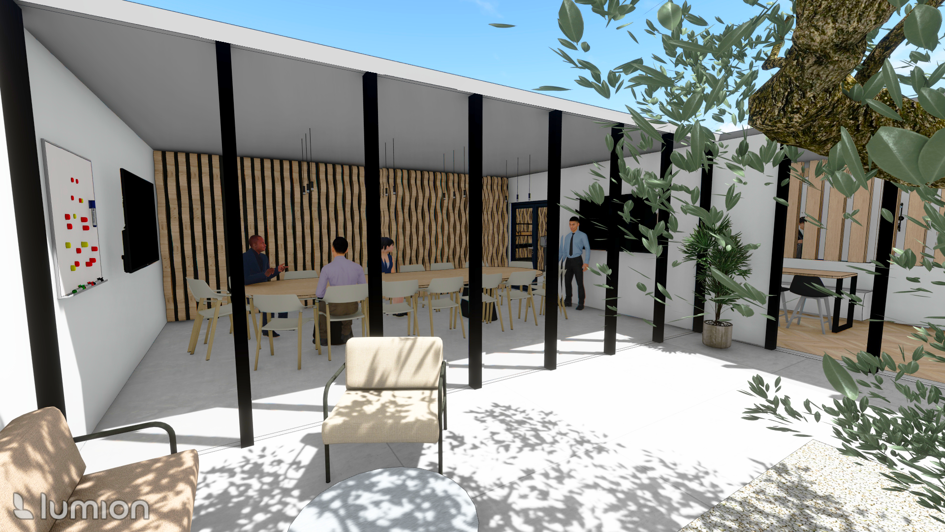 PATIO VUE SUR SALLE DE CONFÉRENCE