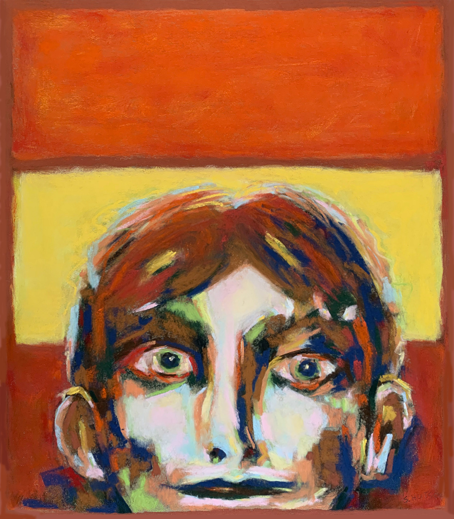 Just Popped Up in a Rothko, a pastel painting by Sherry Hutson (sHutson)