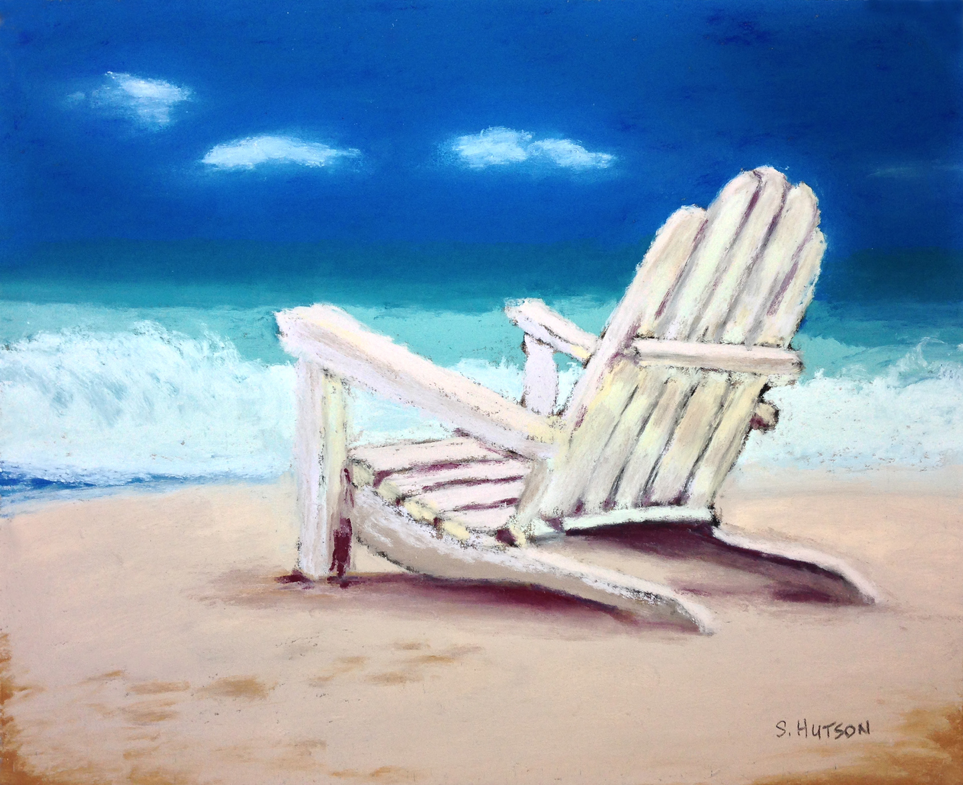 Beach Chair, a pastel painting by Sherry Hutson (sHutson)