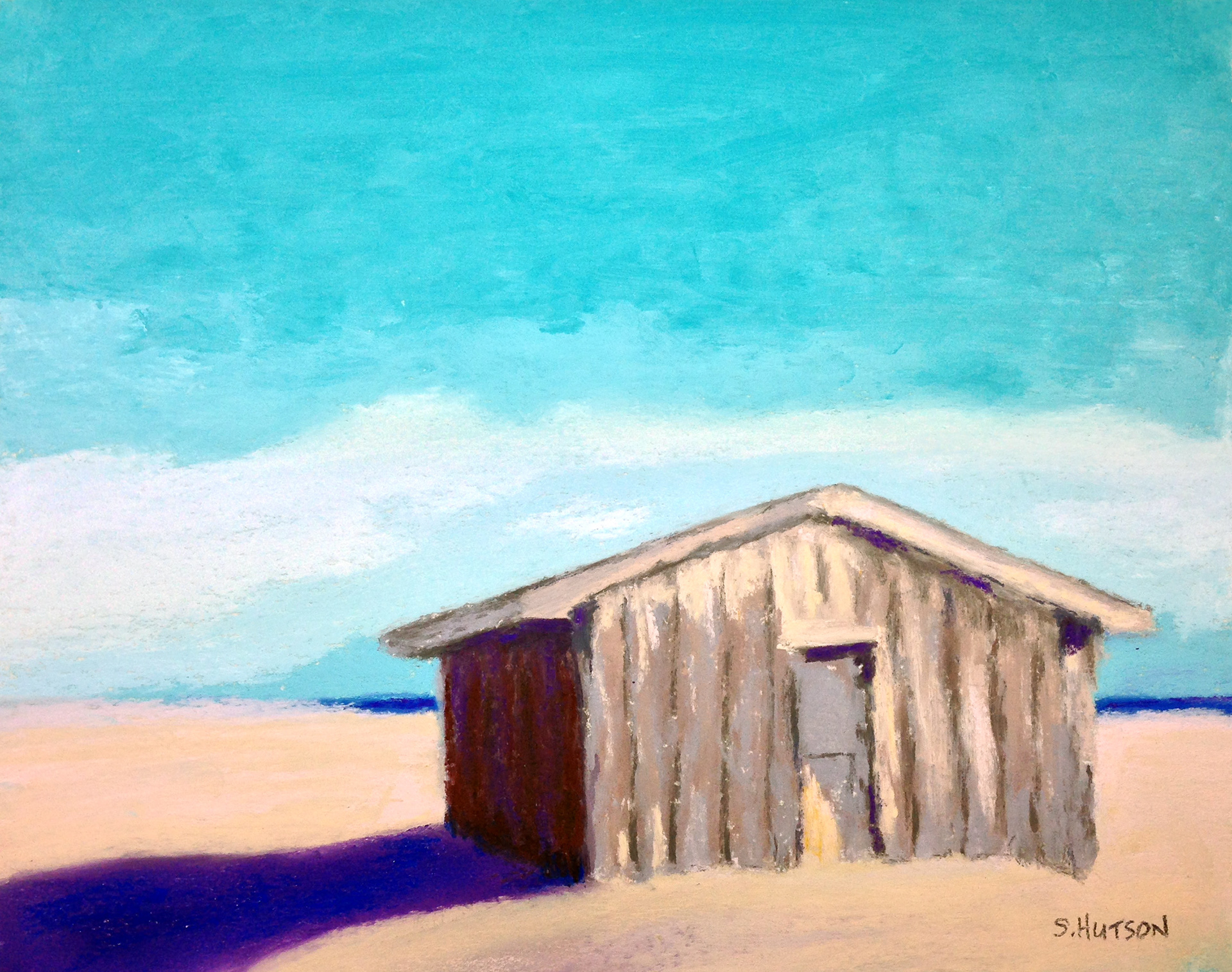 Beach Hut, a pastel painting by Sherry Hutson (sHutson)