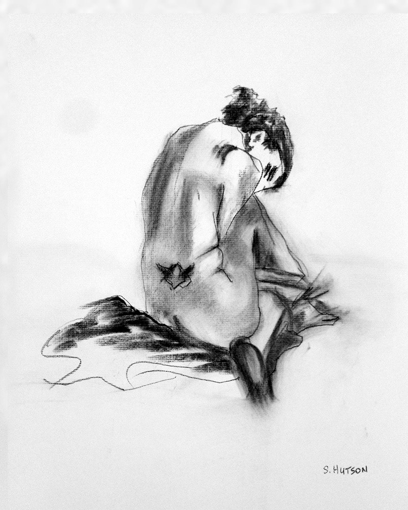 The Angel, a charcoal drawing by Sherry Hutson (sHutson)