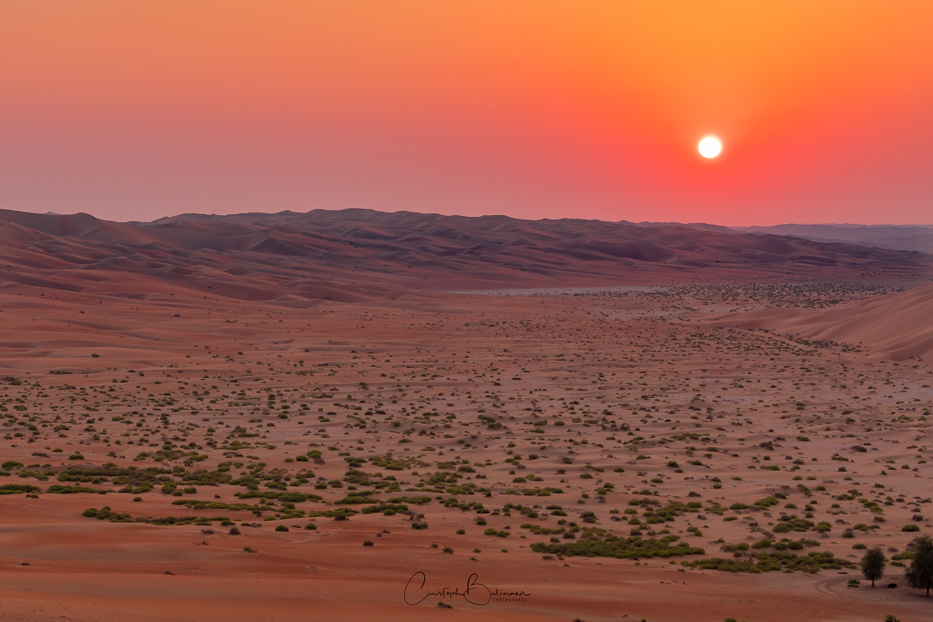 Sunset over the Liwa desert