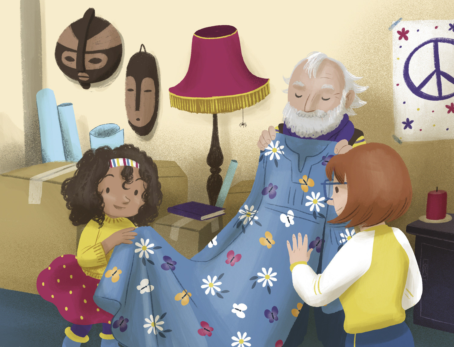 Ilustración del libro infantil "Casilda y las mariposas", Anaya.