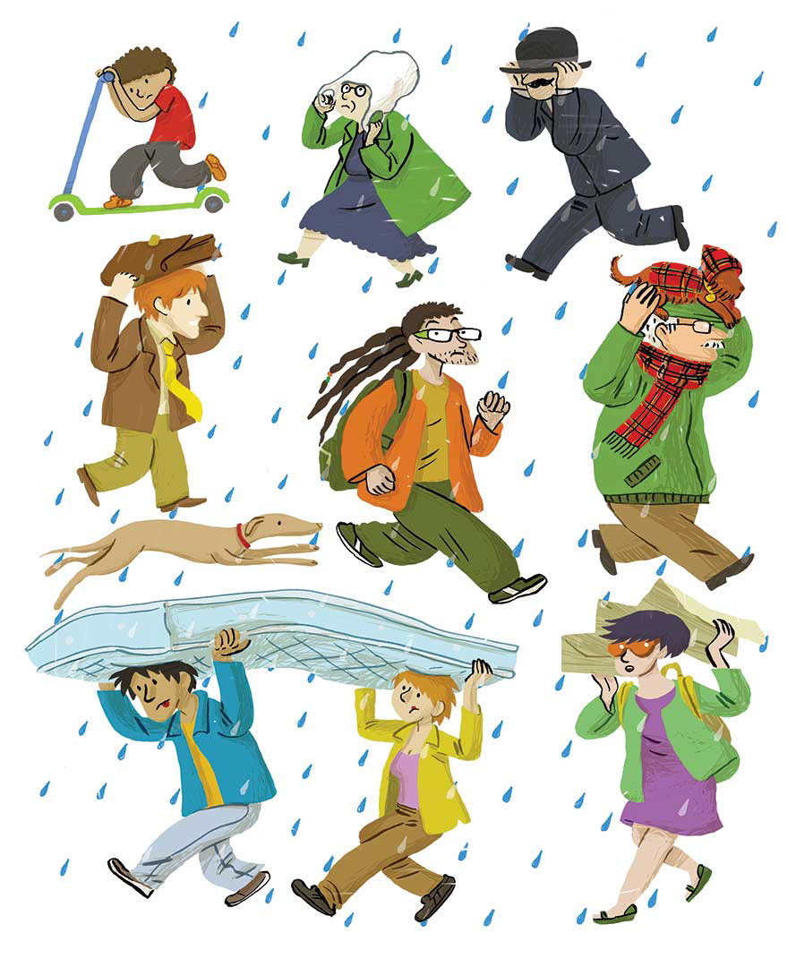Character illustration (‘Fanny im Regenglück’, published by Atlantis)