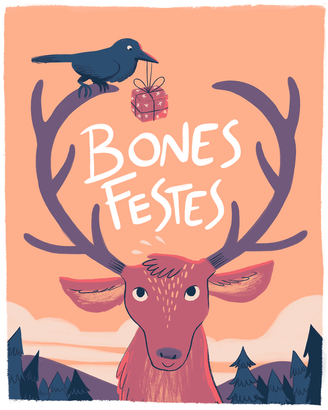 Ilustración para felicitación navideña.