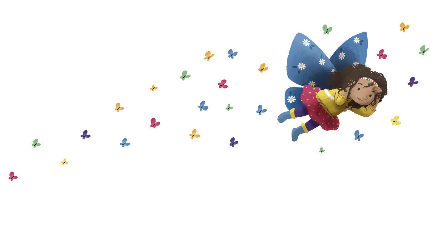 Ilustración del libro infantil "Casilda y las mariposas", Anaya.