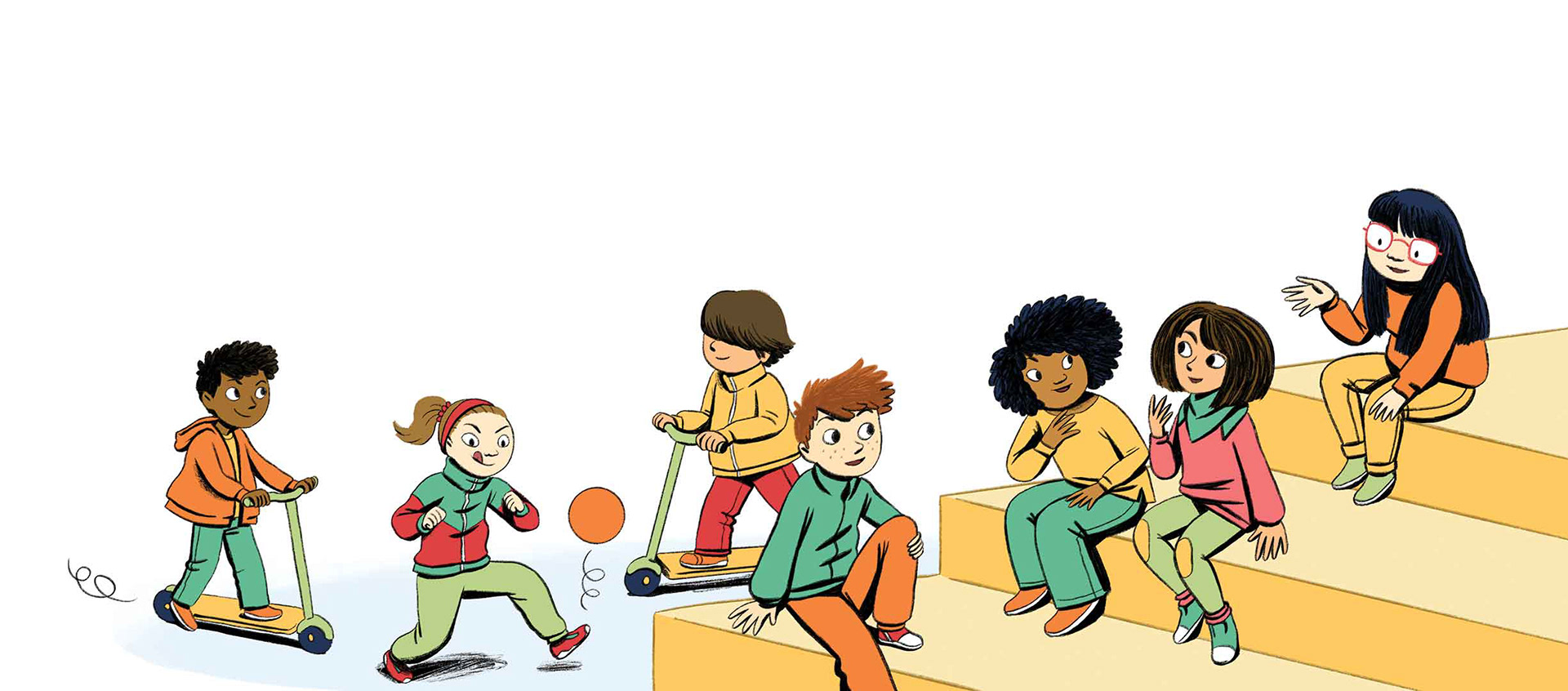 Ilustración a doble página para libro juvenil