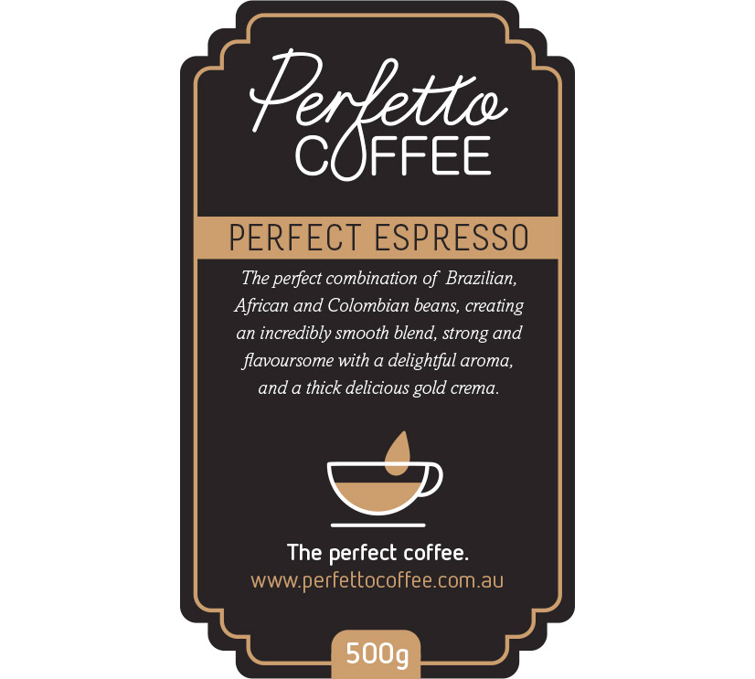 Coffee label for coffee bean bag / coffee pacakging.