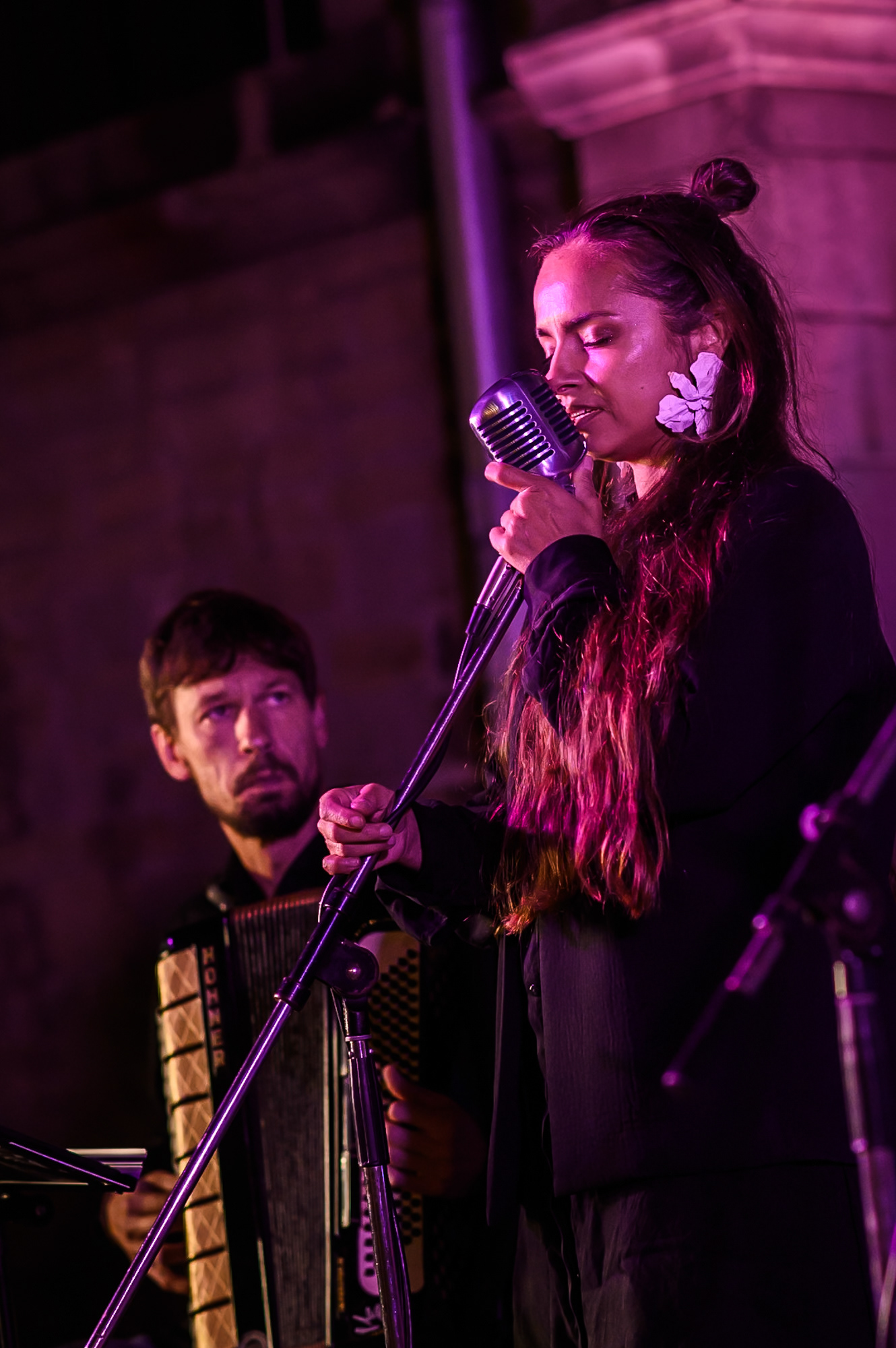 The Voice and Accordion Duo (Desi Andonova and Ilko Gradev) participated in the Microfest Three for Happiness.