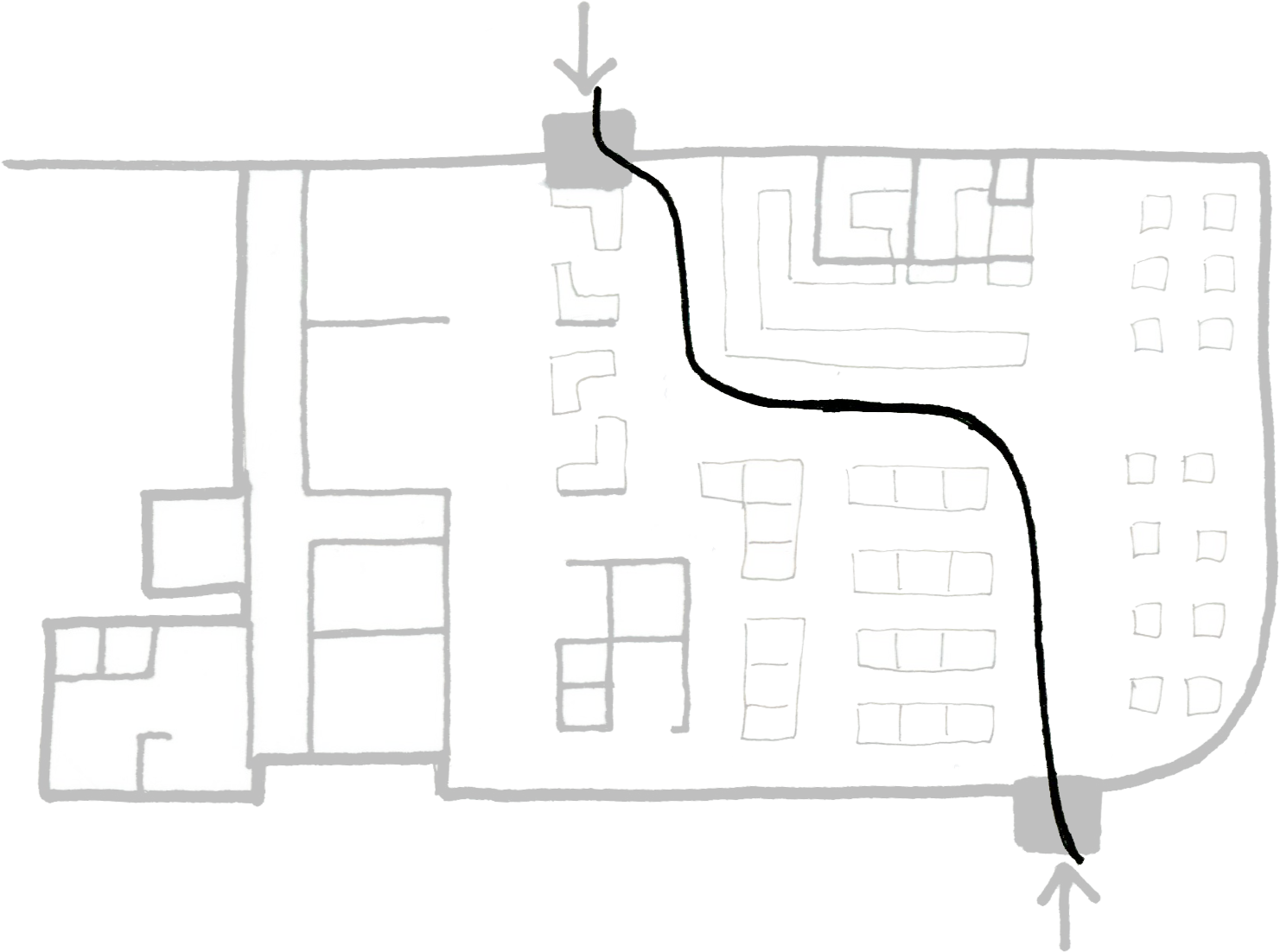 Flow through the building