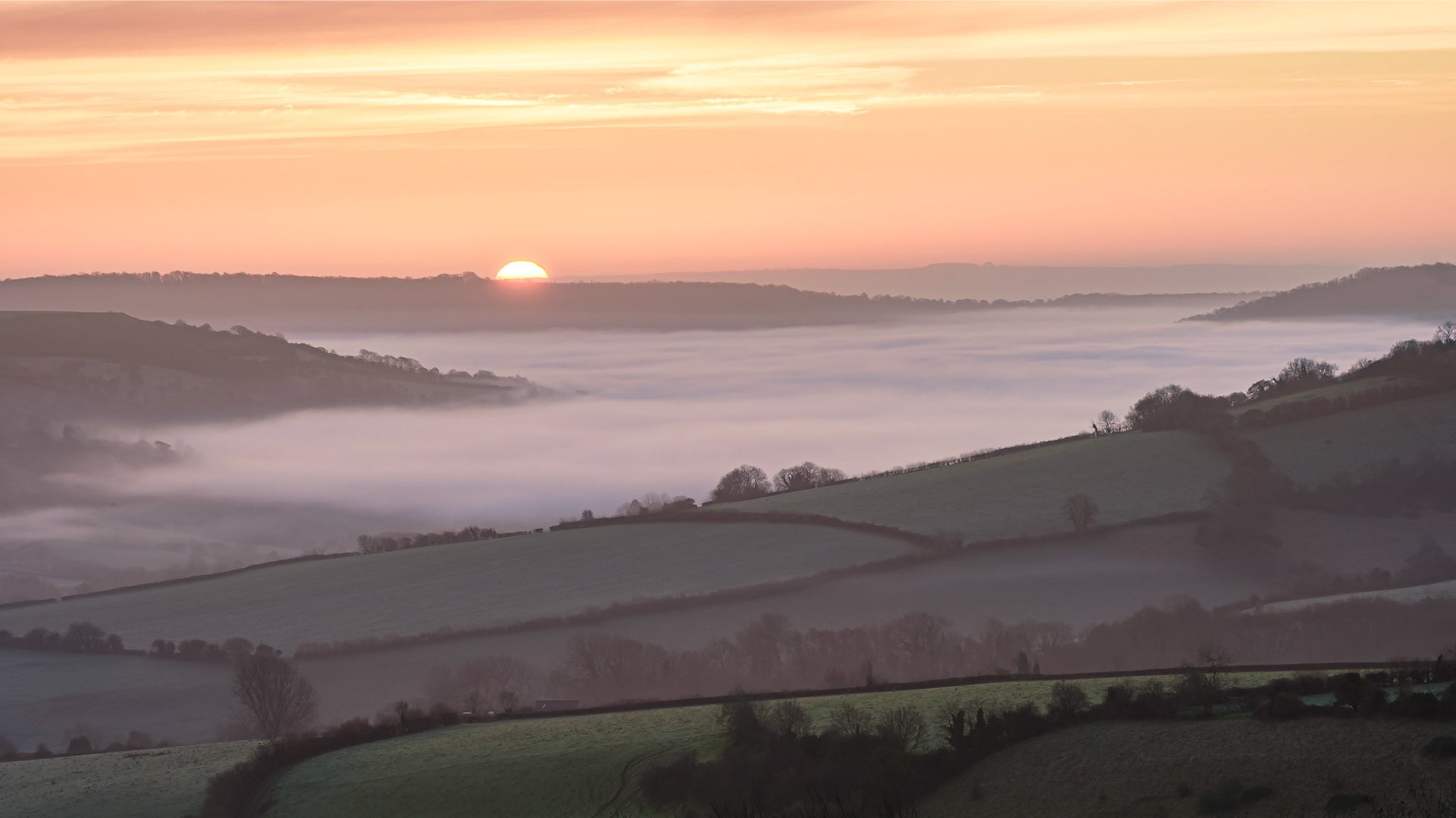 Sunrise looking towards Langridge and Swainswick