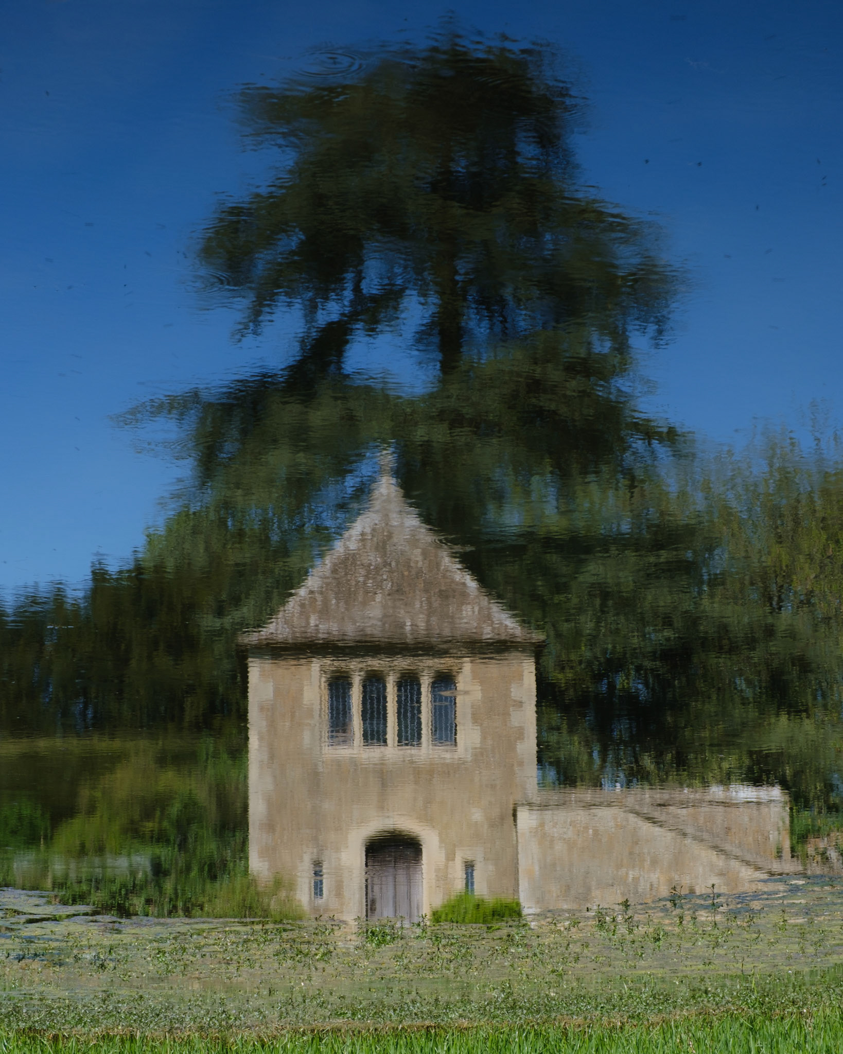 Reflection of Chalfield Manor grounds, Wiltshire