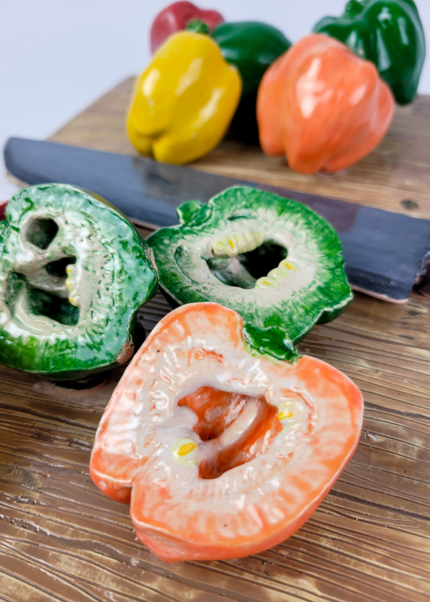 (Detail) Still Life: Screaming Peppers & Knife, 2021