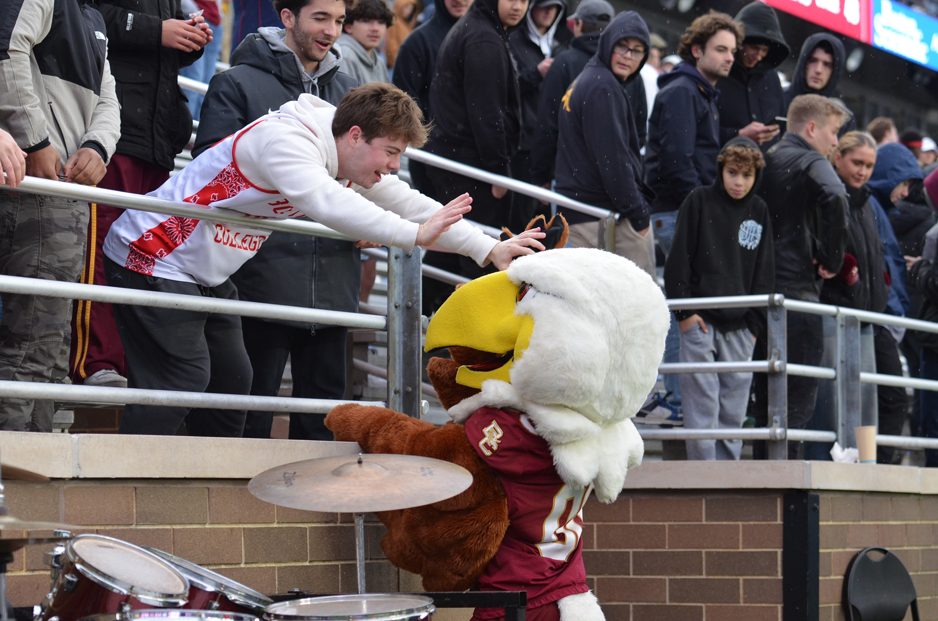 Baldwin Mascot with Student