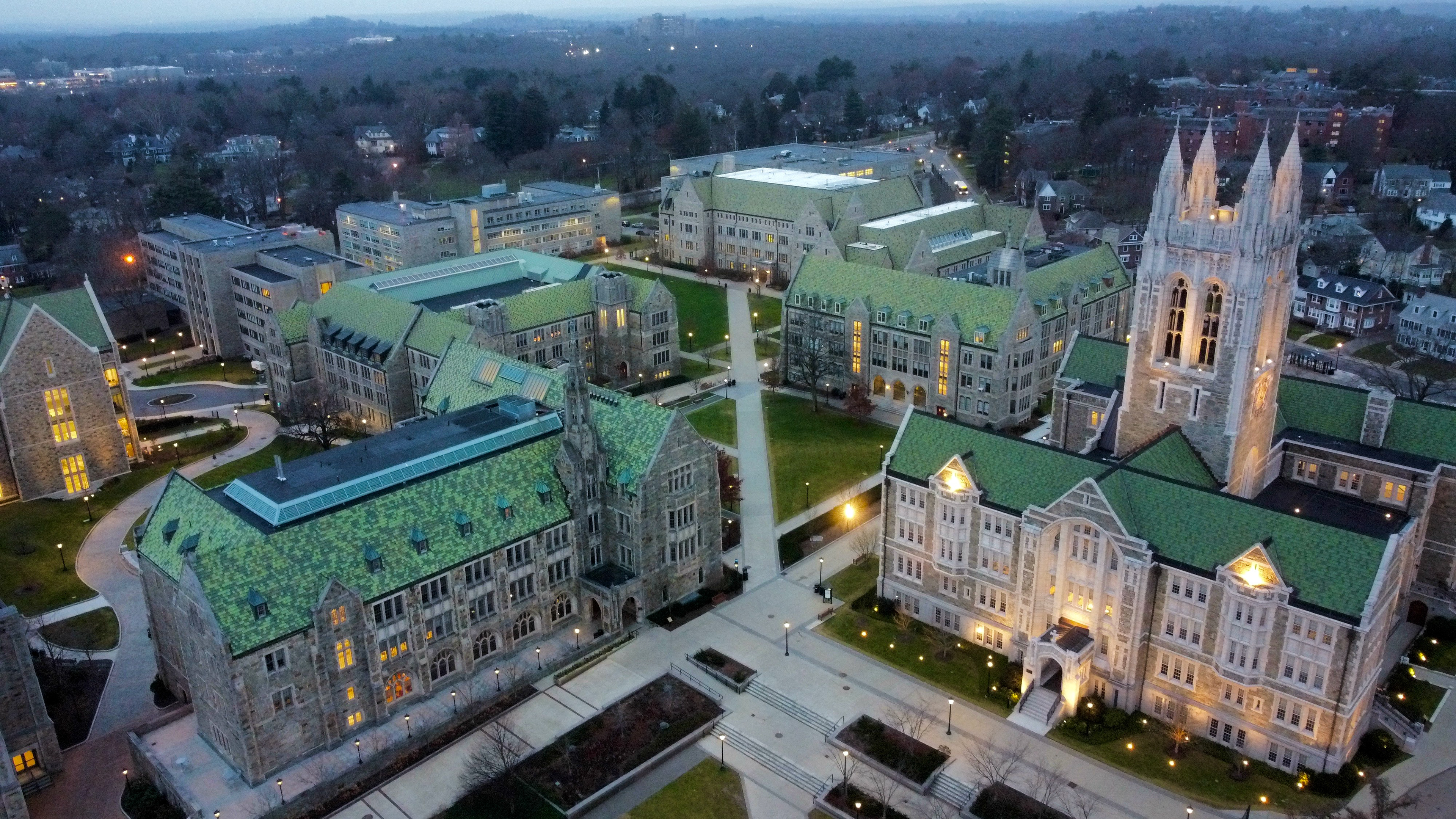 Drone Shot, Boston College Academic Quad