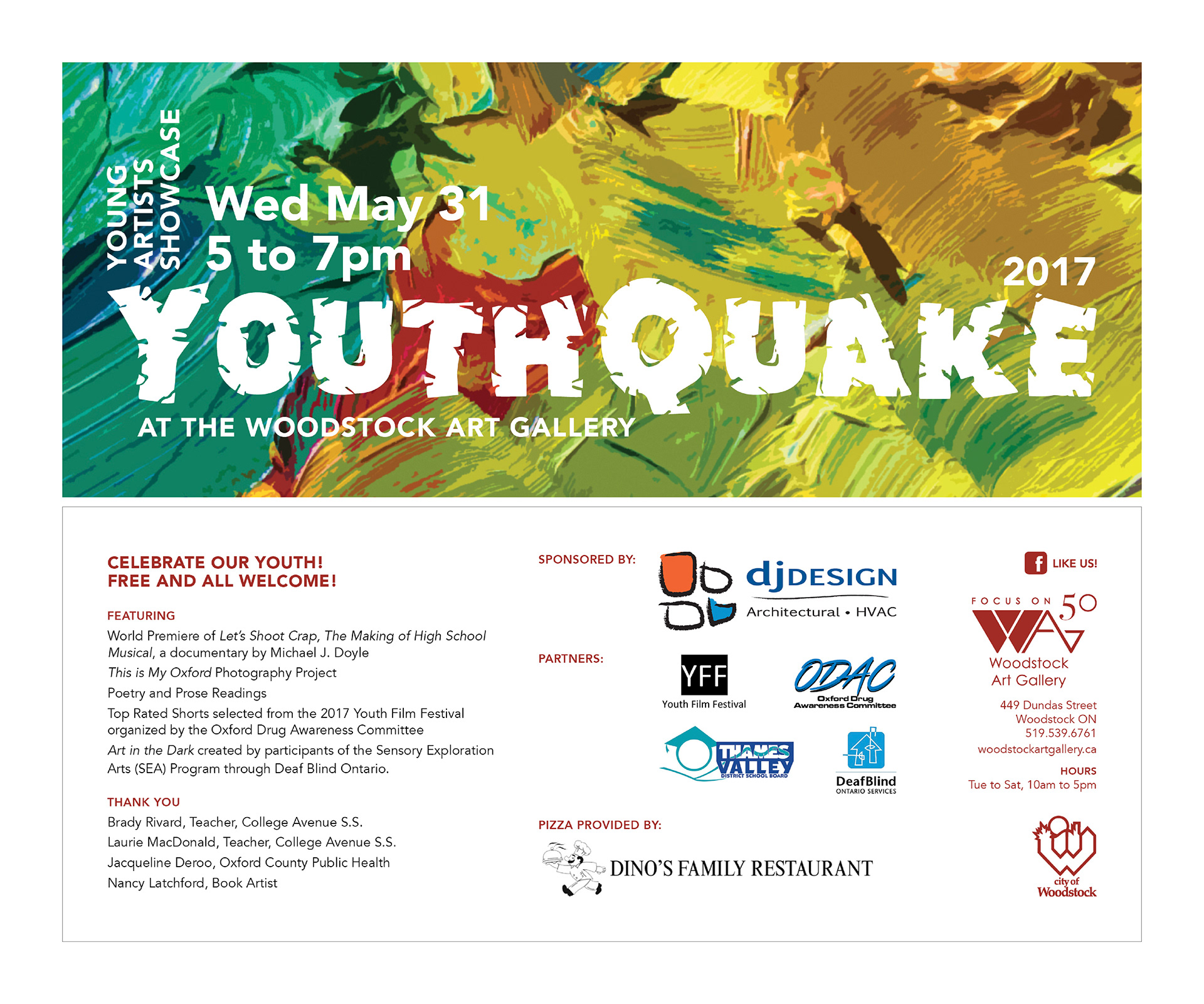 event logo, double-sided invite mailer