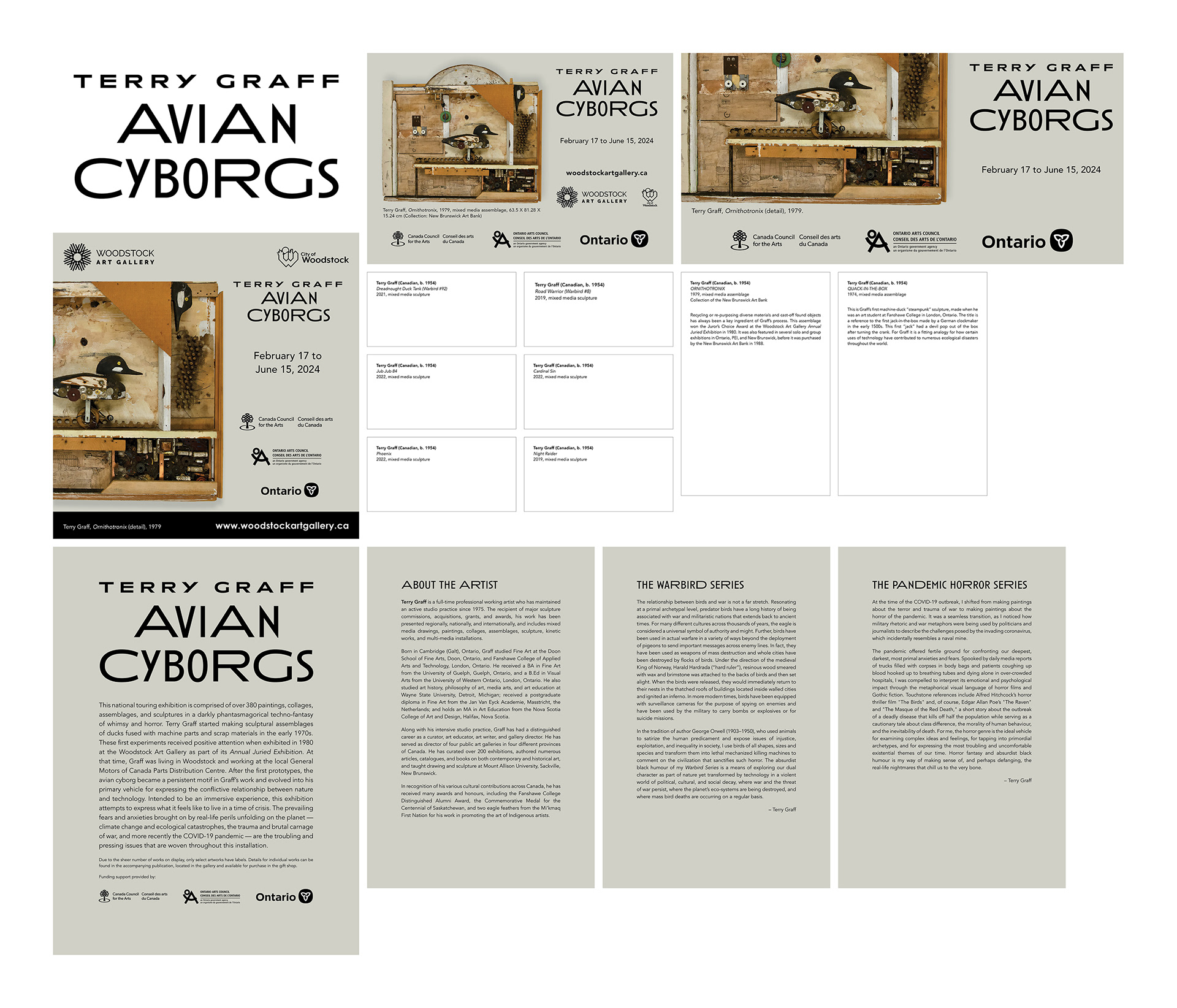 exhibition logo, print ads, social media ad, exhibition labels, didactic panels