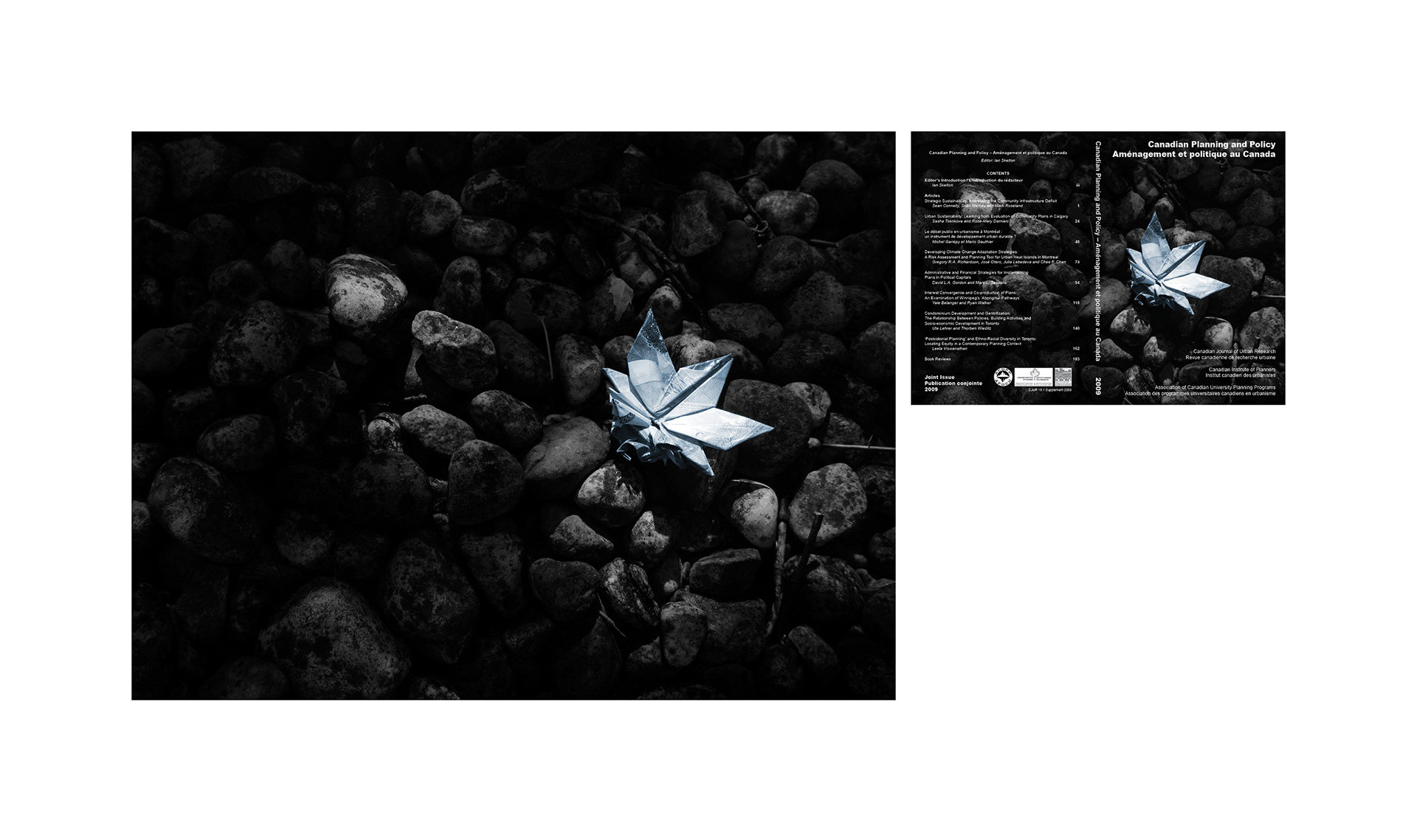 hand-folded leaf, photograph, journal cover