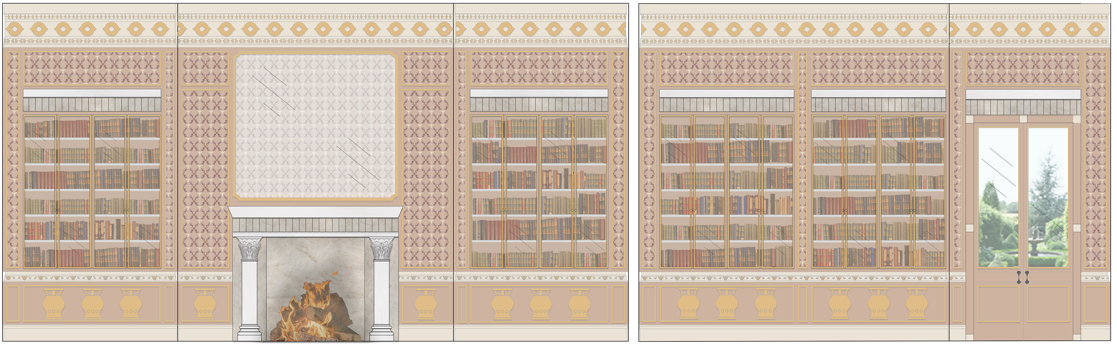 North and East Elevations of Library, NTS