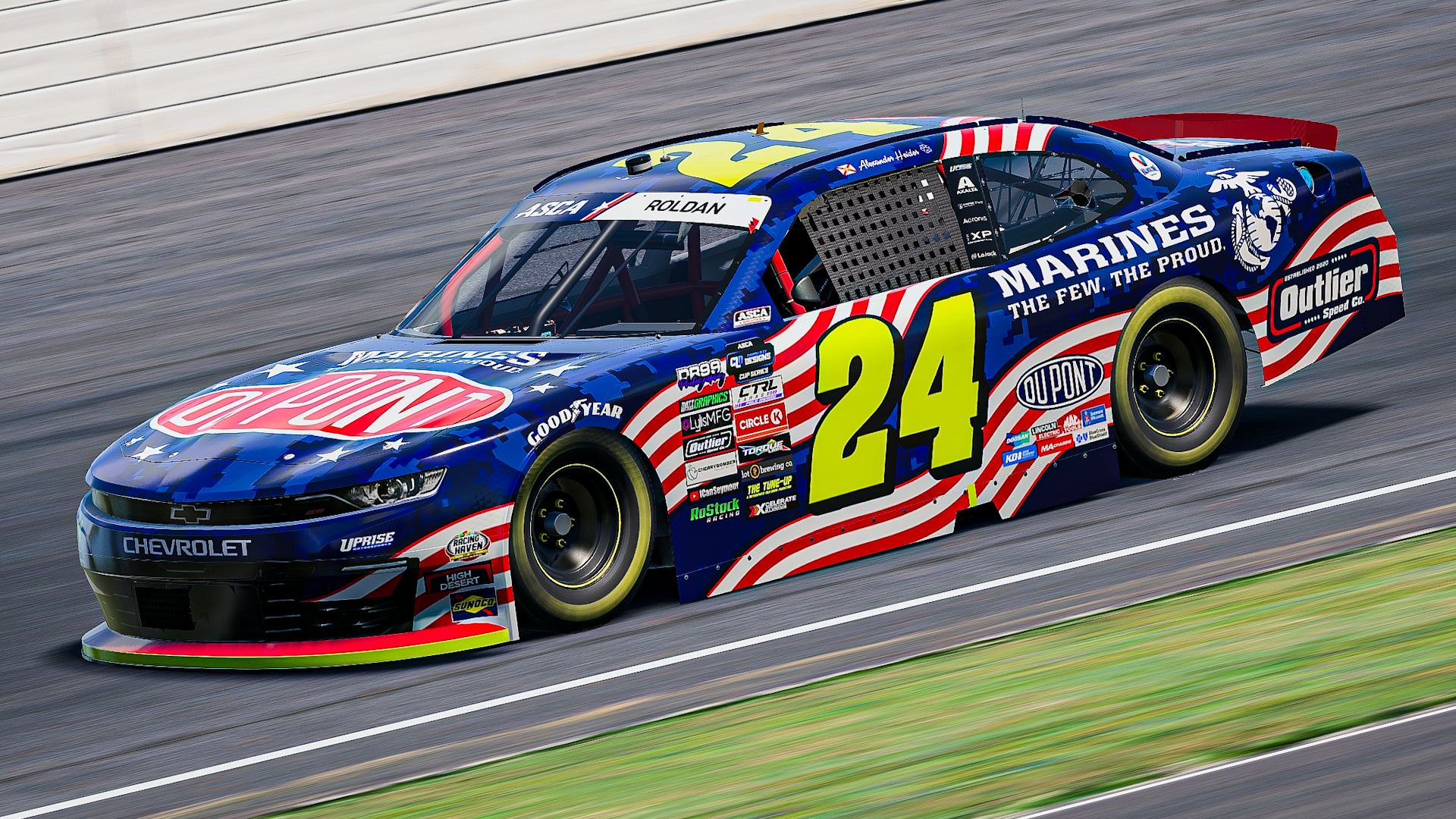 AJ Heider Patriotic Marines Xfinity Camaro