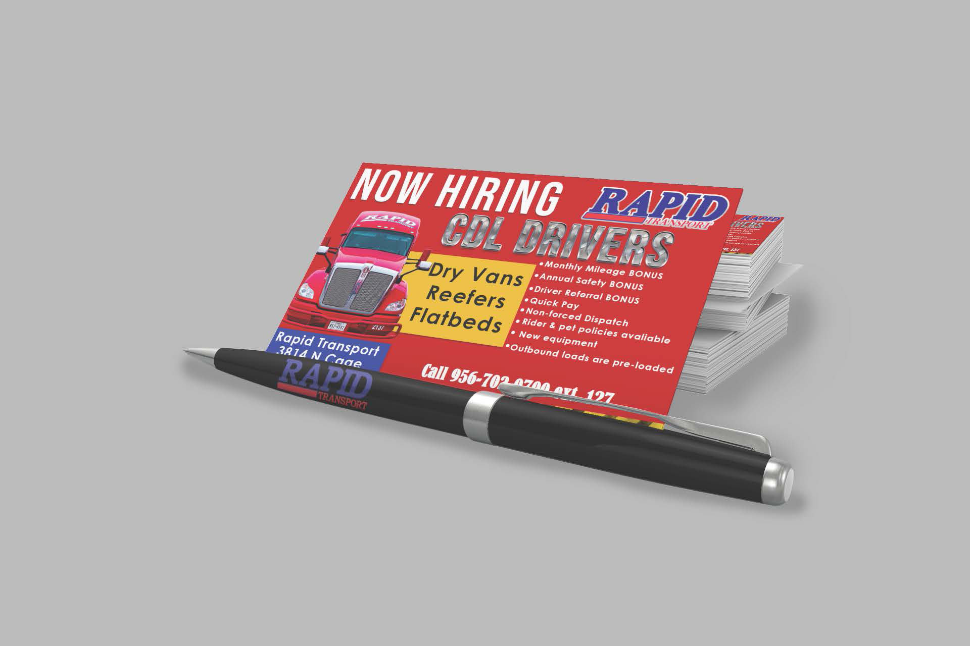RAPID Transport Leave Behind Business Card 1