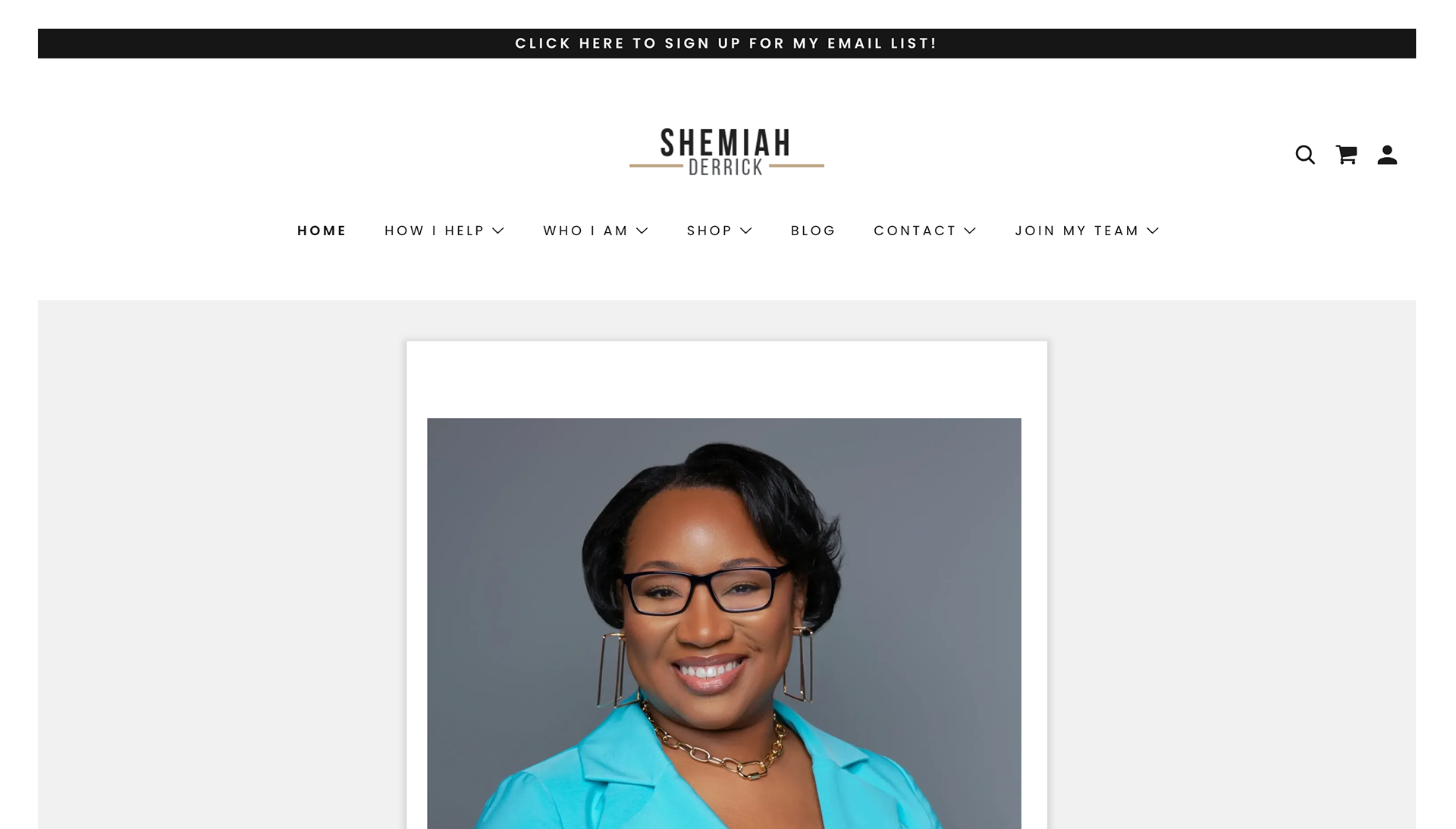Original website shows gray color scheme and sparsely designed homepage