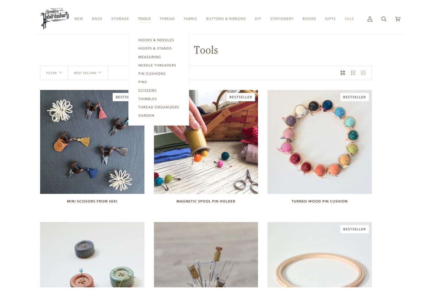 Redesigned website shows header on one line and shows drop down menu displaying sub-categories