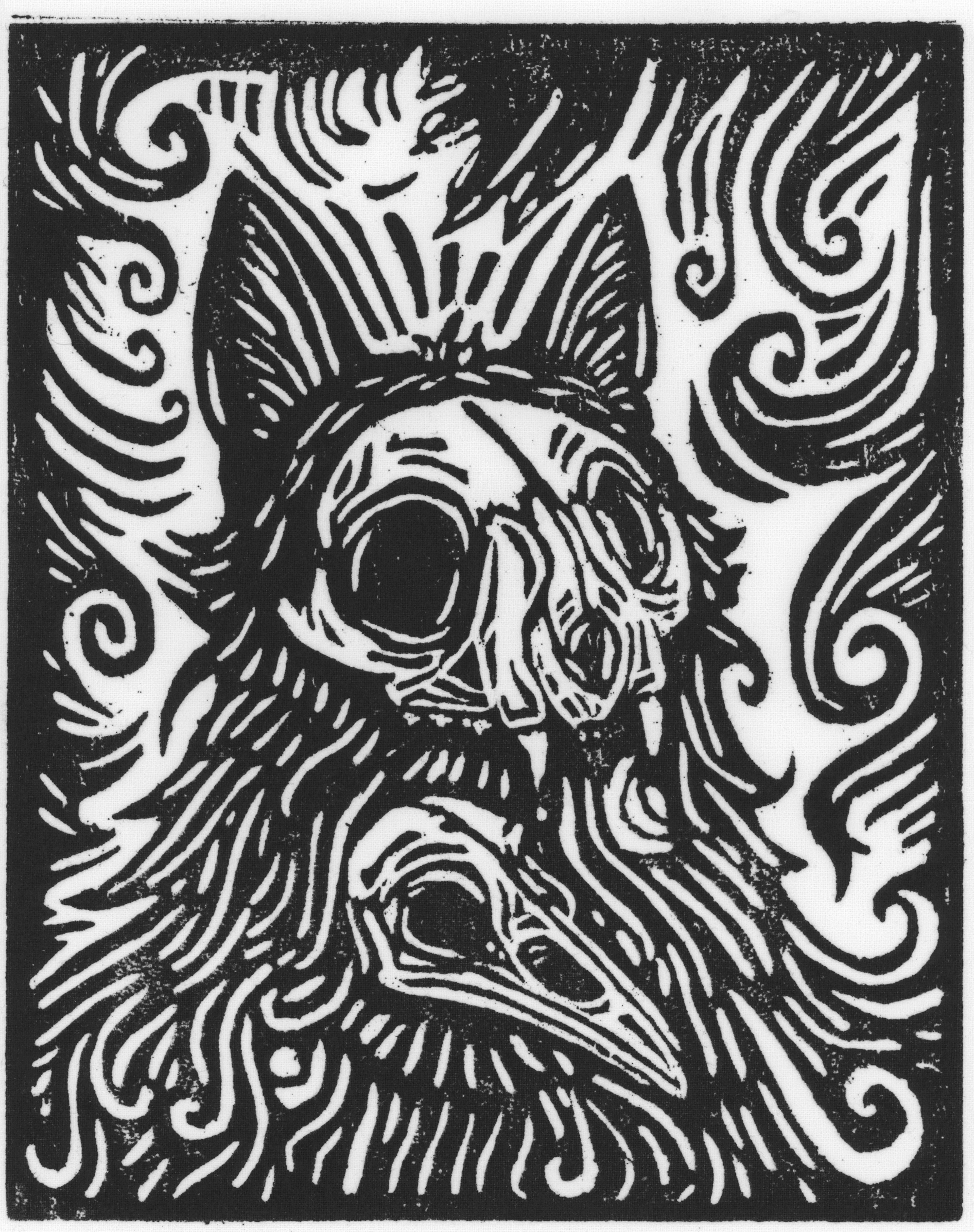 8x10 Wood Carved Block Print