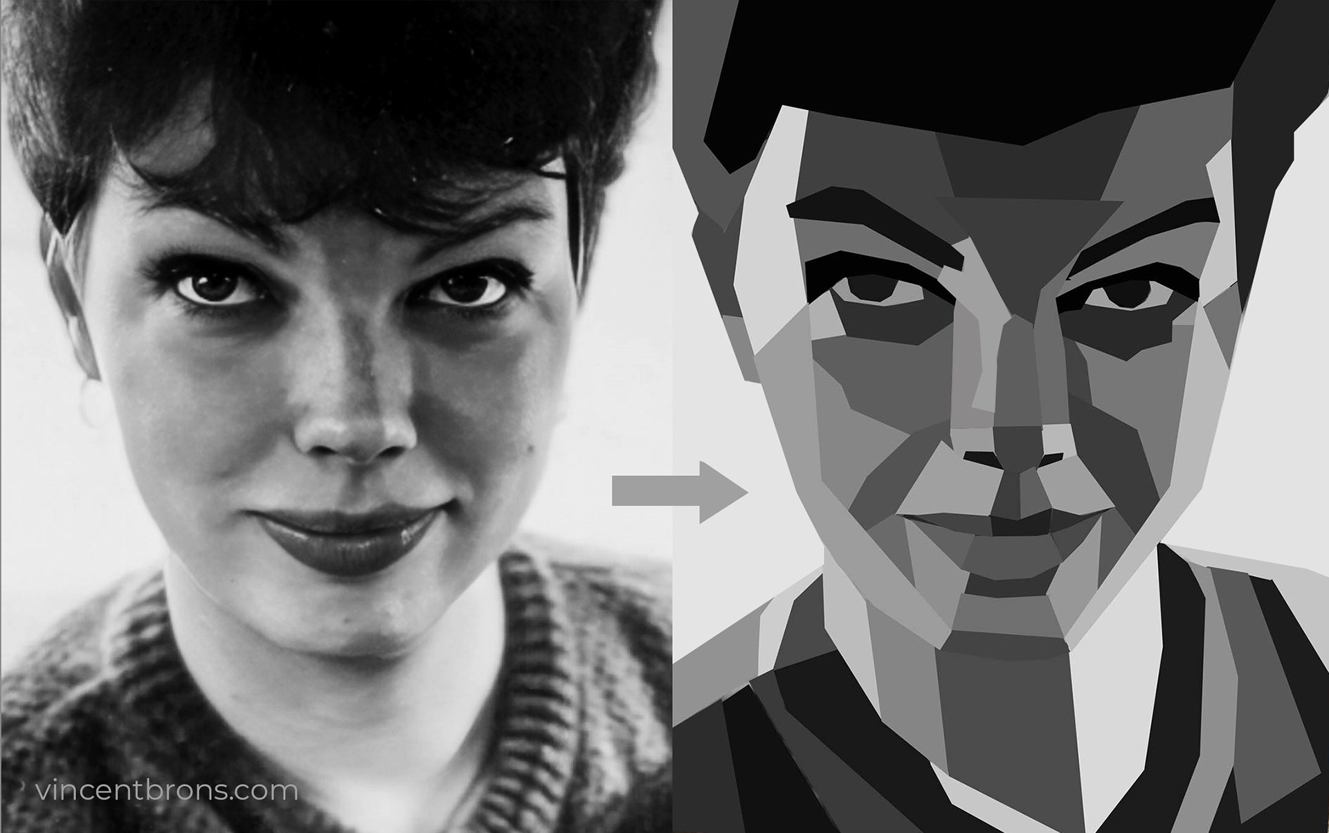 een foto van een gezicht met sculptuur voorbeeld van gezicht in vlakken