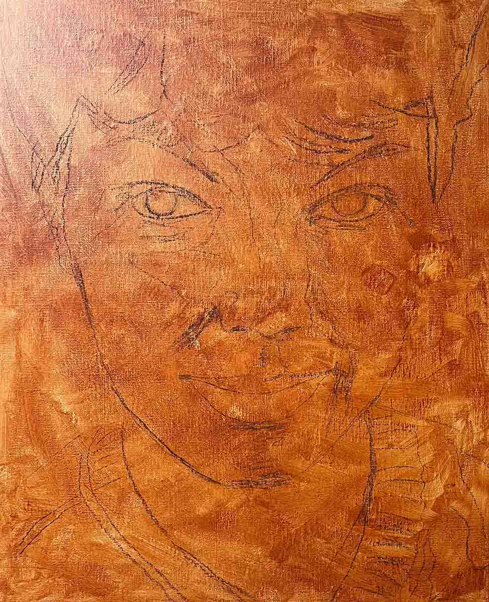 Imprimatura using Burnt Sienna and Burnt Umber