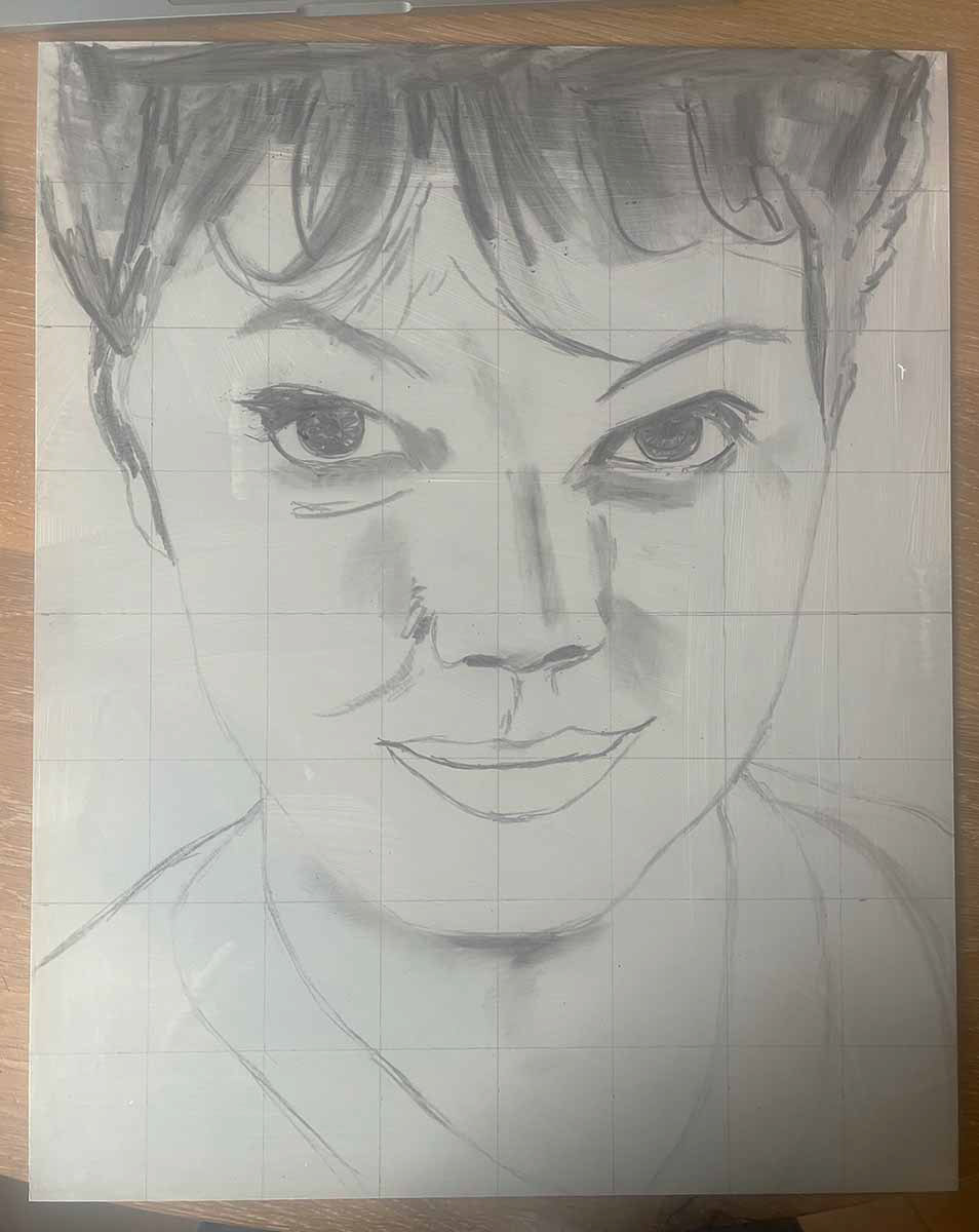 Begin vullen raster tekening