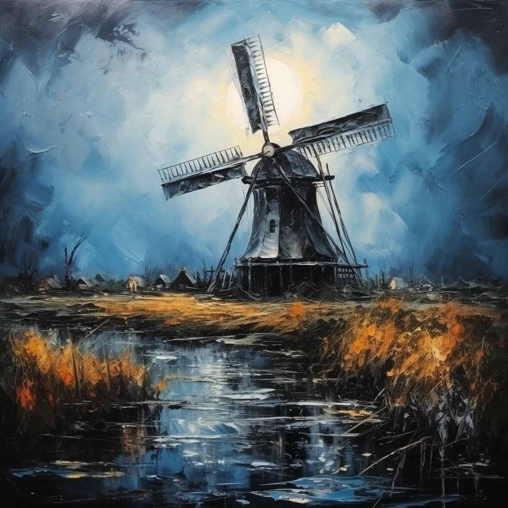Windmill painting