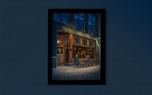Schilderij van de Cafe de Wolthoorn in Groningen