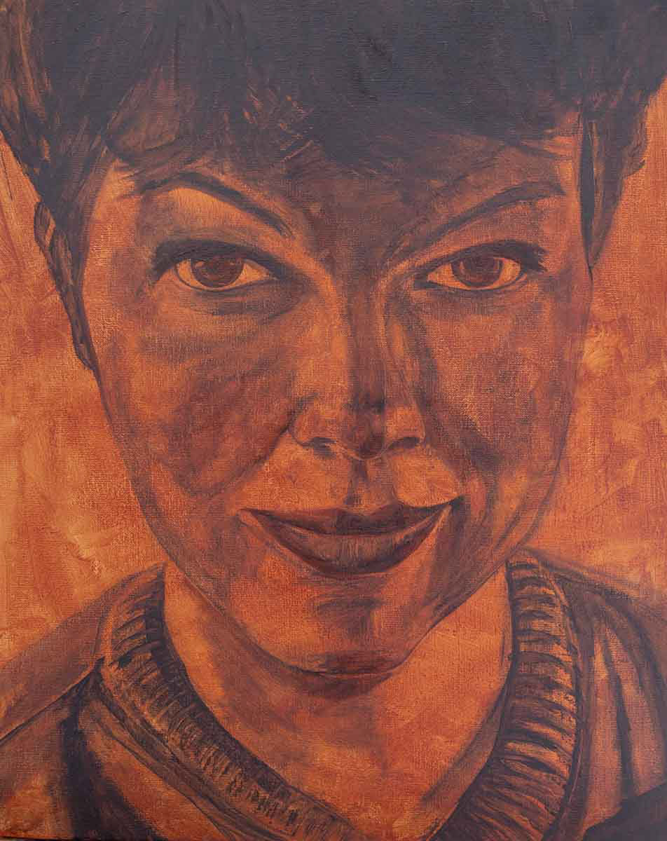 Onderschildering op imprimatura van gebrande sienna