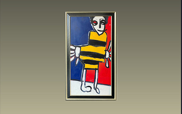 expressief schilderij met de primaire kleuren