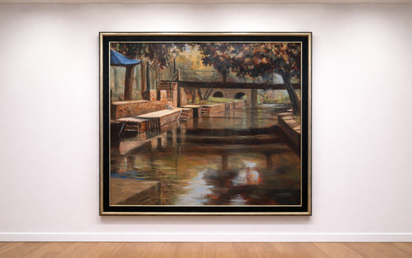 Painting of Fonte Grande in Alte, Portugal Algarve