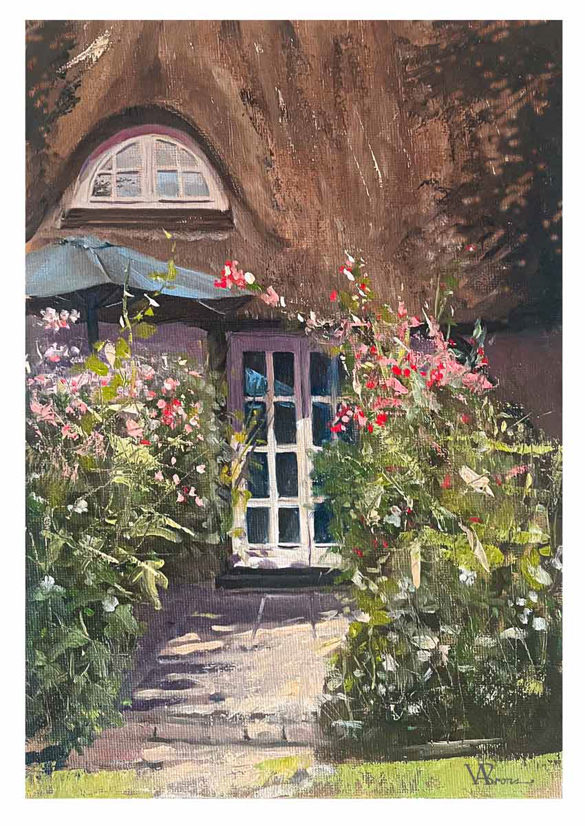 Stokkemarke Ferienhaus - oil on canvaspaper - 2025