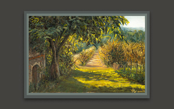 Ruiterpad schilderij in Pailloles France