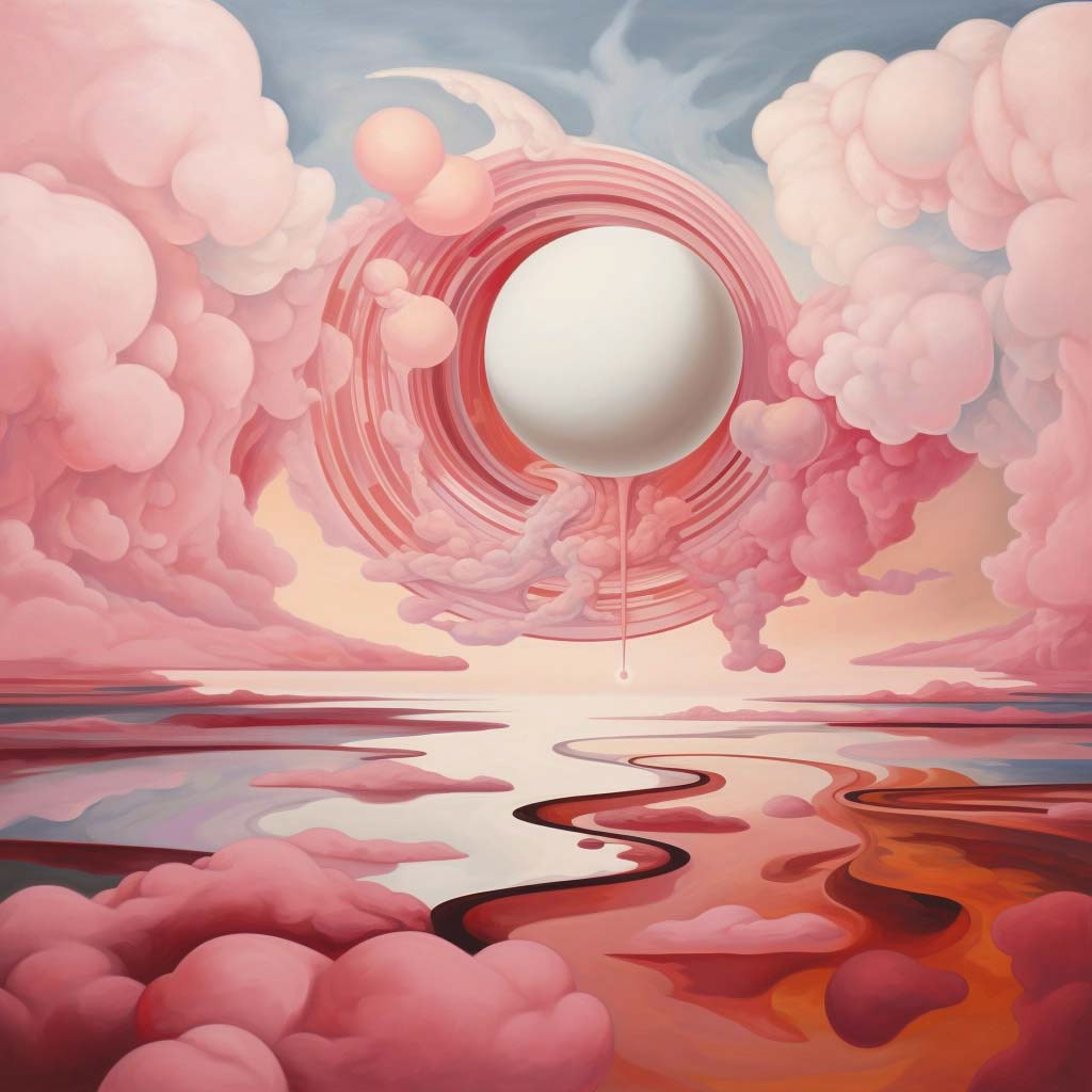 fluffy pink world of clouds