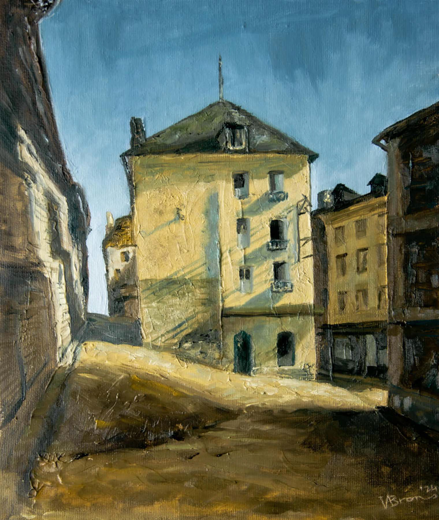 Study of Proudfoots' Sun on te House painting - Oil painting 25 x 35 cm