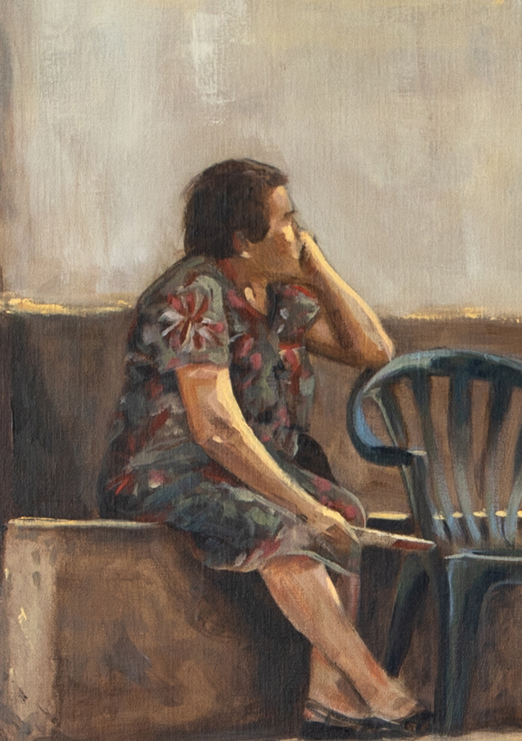 Woman sitting and waiting