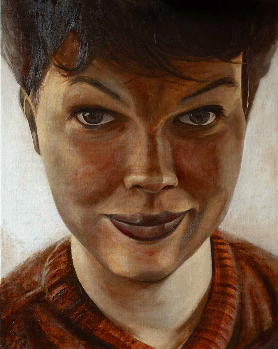 Tussentijdse resultaatfoto fase 2 van het onderdeel kleur in portret schilderen