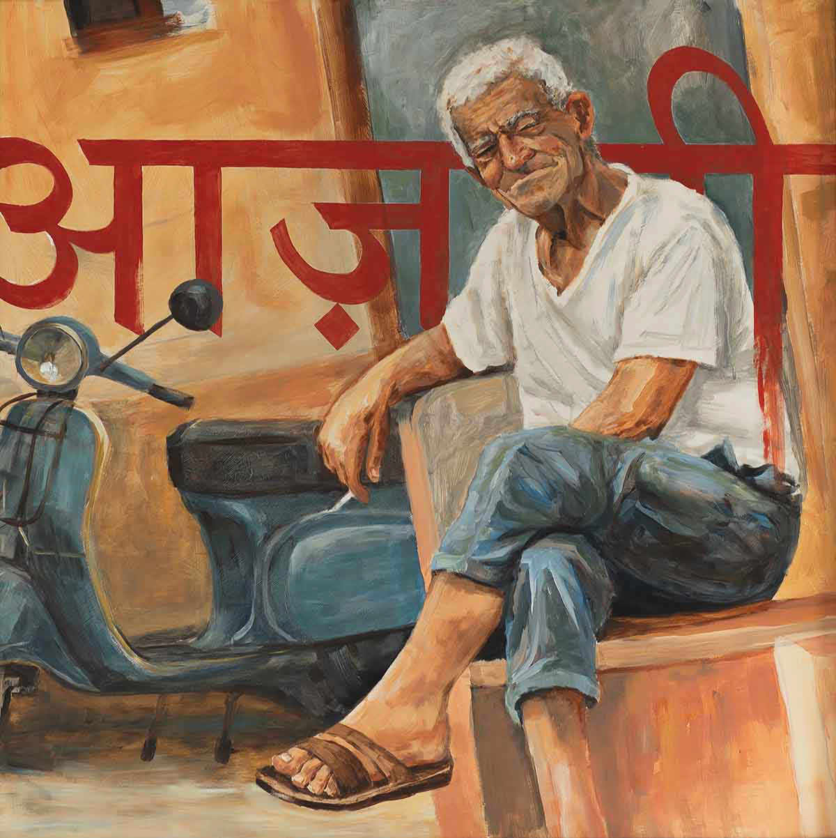 painting about freedom in indian style by vincent brons