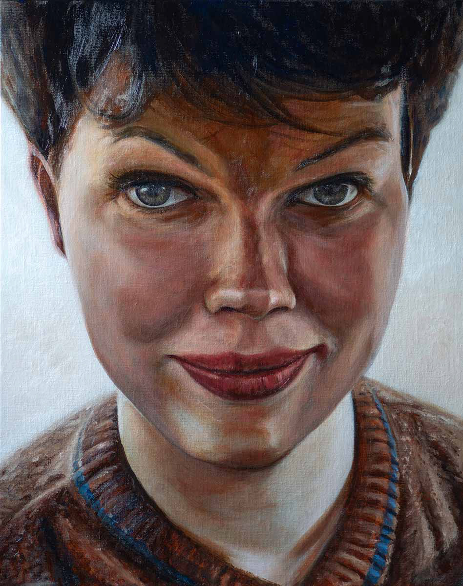 REsultaat van het toepassen van gemengde kleuren aan het portret