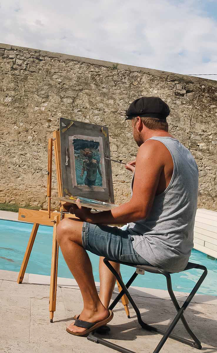 Vincent schildert En Plein air in Frankrijk