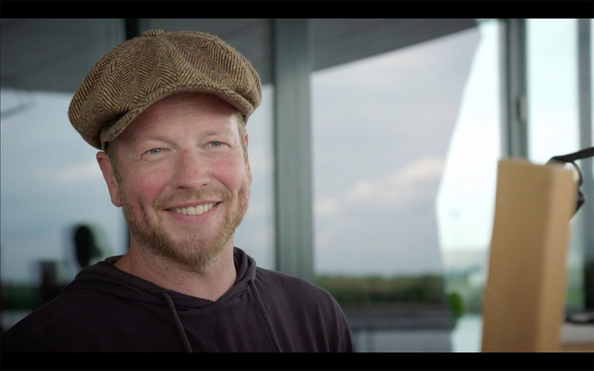 Vincent op de set in Kinderdijk